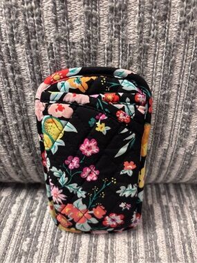 Floral Quilted Eyeglass Case in Black with Bright Blooms